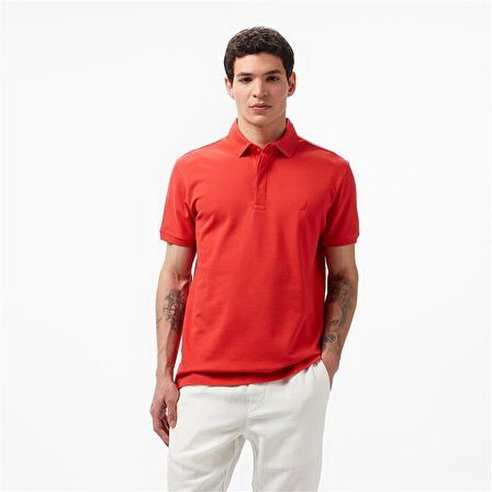 Nautica Erkek Kırmızı Slim Fit Kısa Kollu Polo Yaka T-Shirt
