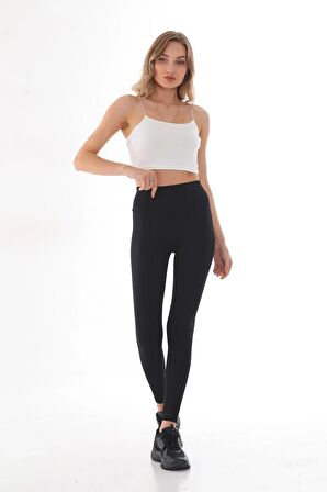 Kadın yüksek bel rahat Şardonlu Kışlık Fitilli kORSELİ Tayt