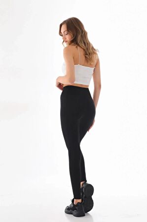 Kadın yüksek bel rahat Şardonlu Kışlık Fitilli kORSELİ Tayt