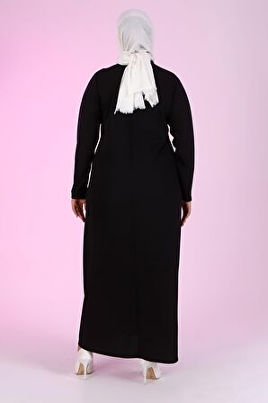 Kadın Büyük Beden Petek Kumaş Jakar Anne Elbisesi