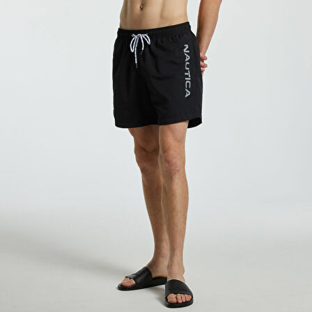 Nautica Erkek Siyah Regular Fit Deniz Şortu