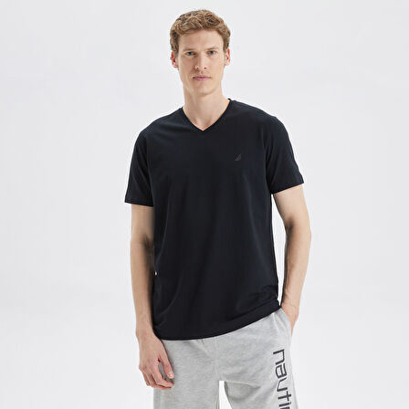Nautica Erkek Siyah Standart Fit T-Shirt