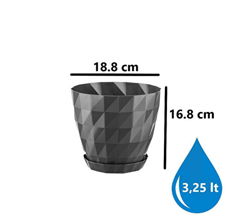 Omnipazar SO-KRT4 Dekoratif Kristal Saksı Takımı 3.25 Litre No 4