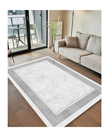Dijital Baskılı Iskandinav Geometrik Salon,mutfak,yolluk Halısı Kaymaz Halı 4759