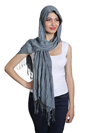 Antrasit Rengi Eşarp Şal Pamuklu Polyester Eşarp Şal