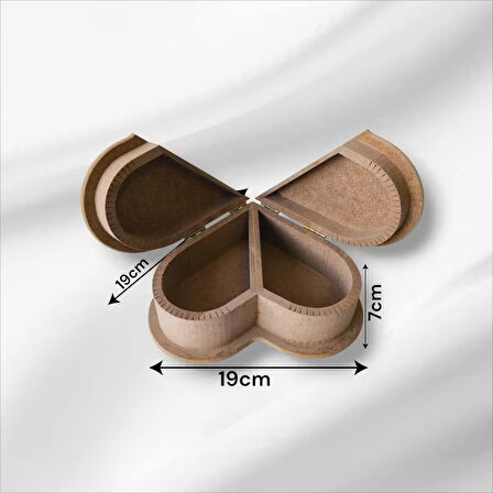 Ahşap-boyanabilir-çift Kapaklı-takı-makyaj-aksesuar-dekoratif-çok Amaçlı Kalp Kutu