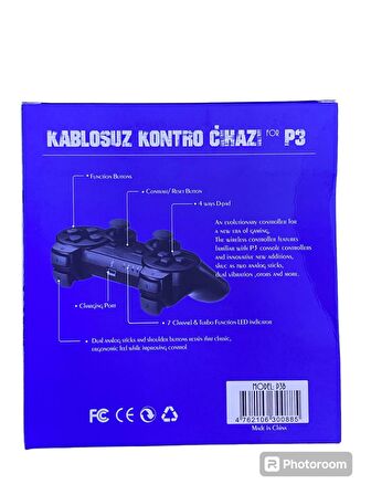 Kontorland  P3G - PS3/PC Uyumlu Titreşimli Kablosuz Oyun Kolu GamePad Gri Kamuflaj