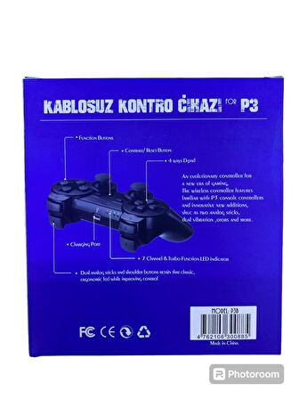 Kontorland  P3G - PS3/PC Uyumlu Titreşimli Kablosuz Oyun Kolu GamePad Turuncu