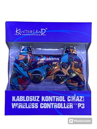 Kontorland  P3G - PS3/PC Uyumlu Titreşimli Kablosuz Oyun Kolu GamePad Mor