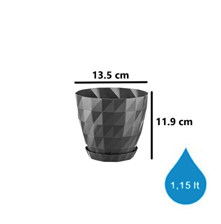 Omnipazar SO-KRT2 Dekoratif Kristal Saksı Takımı 1.15 Litre No 2