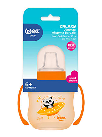 Wee Baby Akıtmaz Kulplu PP Bardak 125 ml Turuncu