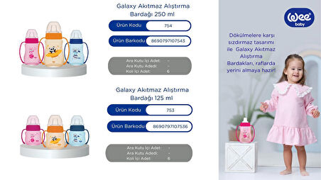 Wee Baby Akıtmaz Kulplu PP Bardak 125 ml Turuncu