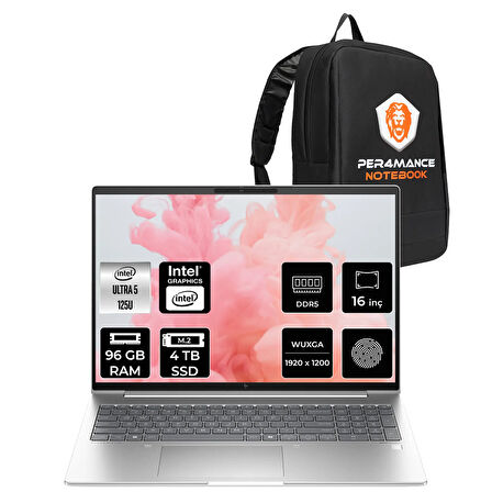 HP EliteBook 660 G11 Ultra 5 125U 96GB DDR5 4TB SSD 16" WUXGA FDOS Dizüstü Bilgisayar & ÇANTA