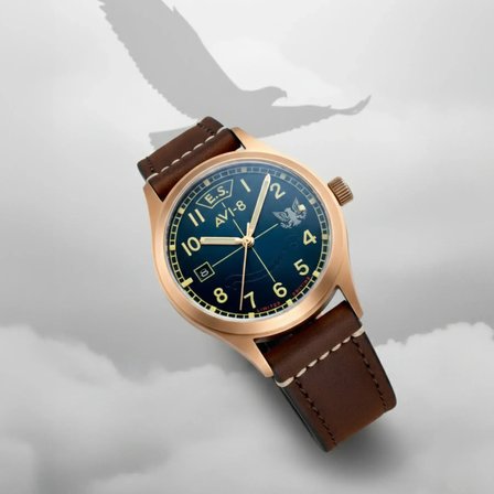 AVI-8 Flyboy Eagle Squadron Automatic Bronze 85th Limited Edition AV-4145-02 Otomatik Erkek Kol Saati