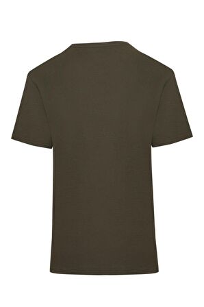 Haki Regular Fit %100 Pamuk Bisiklet Yaka Tişört | M