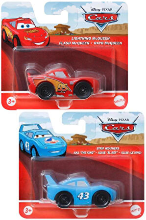 Disney Pixar Cars 2 Araç Set - Lightning (Şimşek) McQueen & Strip Weathers - AKA The King (7 cm)