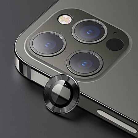 USAMS İphone 12 Pro Max 3D Metal Çerçeveli Kamera Lens Koruyucu