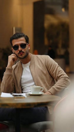 ModiG Erkek Scuba Süet Kumaş Bomber Hırka