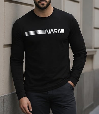 Viskon Erkek Modern Stil Uzun Kollu Bisiklet Yaka Sweat