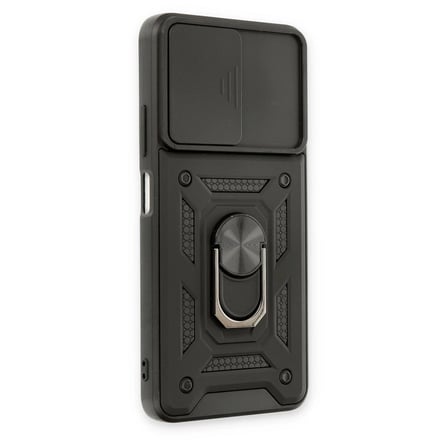 Xiaomi Redmi Note 11T Kılıf Pars Lens Yüzüklü Silikon - Siyah