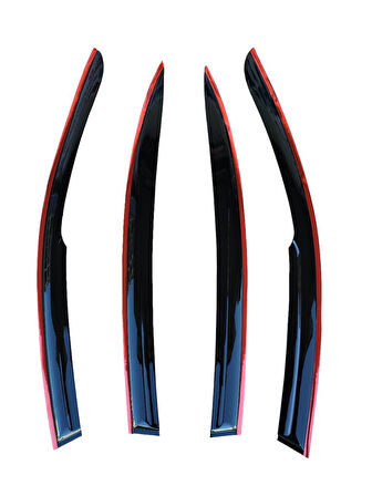 Honda Civic FD6 Düz Kırmızı Kromlu Cam Rüzgarlığı 2007-2012 Arası 