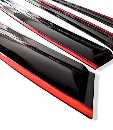 Volkswagen Golf 7 Düz Kırmızı Kromlu Cam Rüzgarlığı