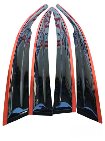 Honda Jazz Düz Kırmızı Kromlu Cam Rüzgarlığı 2012-2014 Arası