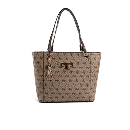 Silver Polo  Kadın Omuz Çantası 1176-47668 SILVER POLO Kadın ÇANTASI M178 KOYU BEJ-MAT KAHVE