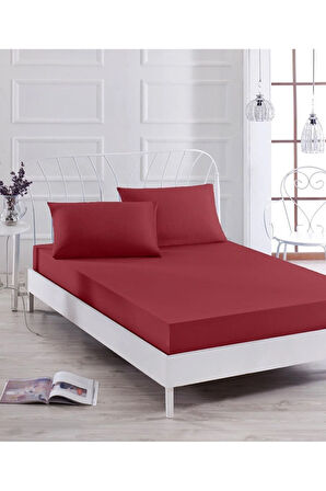 Bordo 120x200 (ara Boy) Penye Lastikli Çarşaf