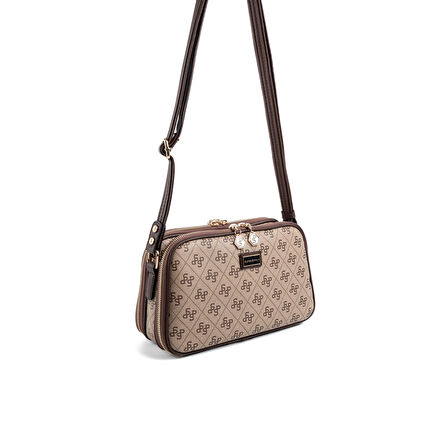 Silver Polo  Kadın Çapraz Çanta 899-47671 SILVER POLO ÇAPRAZ BAYAN ÇANTASI M178 KOYU BEJ-MAT KAHVE