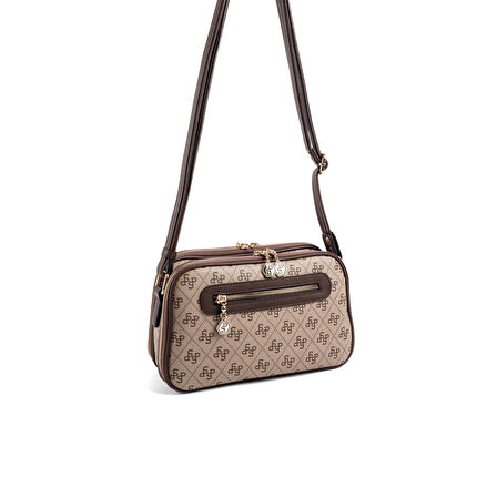 Silver Polo  Kadın Çapraz Çanta 899-47671 SILVER POLO ÇAPRAZ BAYAN ÇANTASI M178 KOYU BEJ-MAT KAHVE