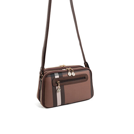 Silver Polo  Kadın Çapraz Çanta 899-47672 SILVER POLO ÇAPRAZ BAYAN ÇANTASI MK85 KOYU KAHVE-MAT KAHVE