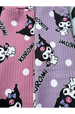 Kuromi Baskılı Mevsimlik Çocuk Tayt 4'lü Set