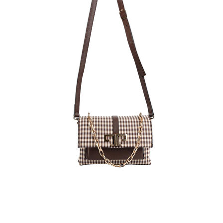 Silver Polo  Kadın Çapraz Çanta 1148-47683 SILVER POLO ÇAPRAZ BAYAN ÇANTASI M191 KAHVE SARI-MAT KAHVE