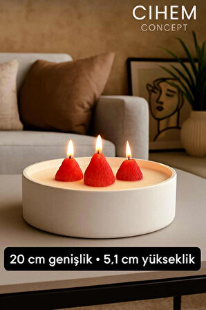 Strawberry Flame - Dev boy çilek figürlü çilek kokulu doğal mum kasesi