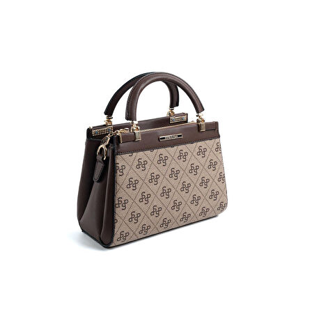 Silver Polo  Kadın Omuz Çantası 1193-47685 SILVER POLO M178 KOYU BEJ-MAT KAHVE