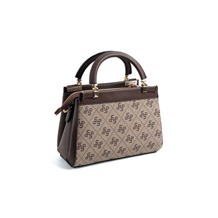 Silver Polo  Kadın Omuz Çantası 1193-47685 SILVER POLO M178 KOYU BEJ-MAT KAHVE