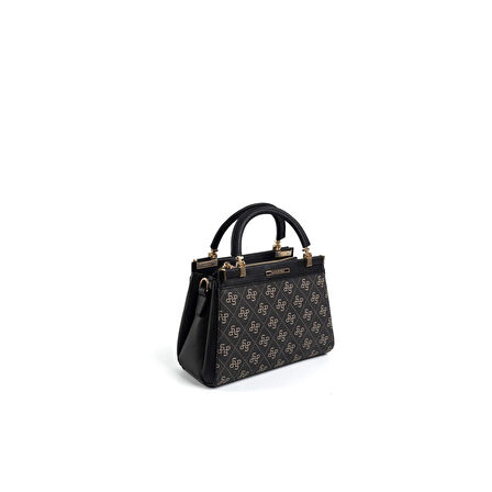 Silver Polo  Kadın Omuz Çantası 1193-47687 SILVER POLO BAYAN ÇANTASI M178 FÜME-MAT SİYAH