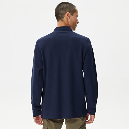 Nautica Erkek Lacivert Classic Fit Uzun Kollu Polo Yaka T-Shirt