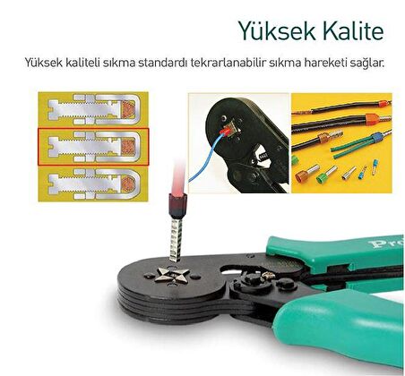 Proskit CP-462G Yüksük Sıkma Pensesi AWG 26-10 ( Kare Sıkar )