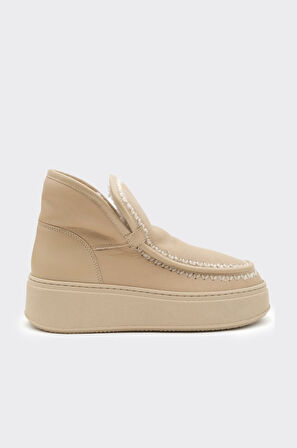 Düz Taban Hakiki Deri Kadın Bot