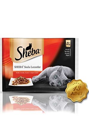 Sheba Pouch Etli Çeşitler 4 Lü 85 Gr X 13 Adet