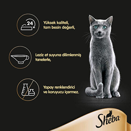 Sheba Etli Seçenekler 4X85 gr 13 paket (52 Tekli Paket)