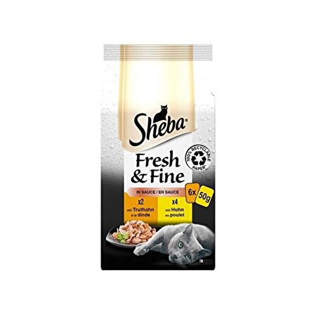 Sheba Fresh&Fine Kümes Hayvanları Seçkisi Yaş Mama 300 G (6x50G)