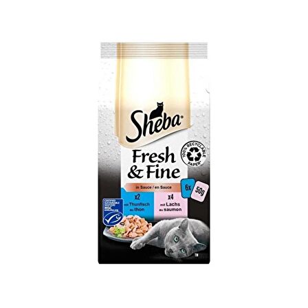 Sheba Fresh&Fine Balık Seçkisi Yaş Mama 300 G (6x50G)