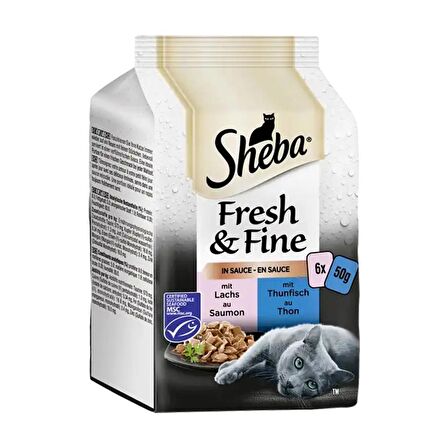 Sheba Fresh&Fine Balık Seçkisi Yaş Mama 300 G (6x50G)