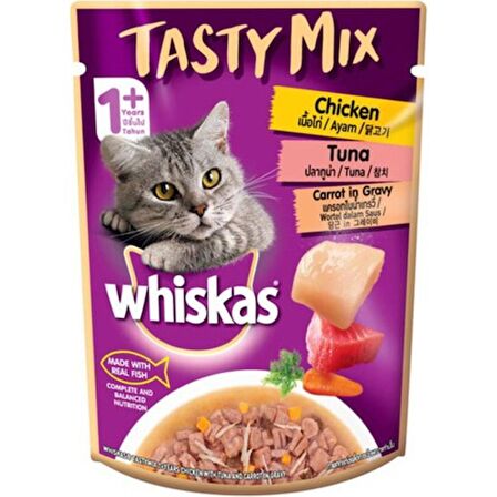 WHİSKAS TASTYMİX KUZULU TAVUKLU VE HAVUÇLU 85GRX28AD