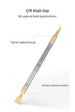 12'li Bıçak Ve Alüminyum Saplı Profesyonel Hassas Tamir Seti - Telefon Anakart Ve IC Entegre Temizleme Aracı - 011