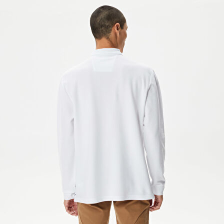 Nautica Erkek Beyaz Classic Fit Uzun Kollu Polo Yaka T-Shirt