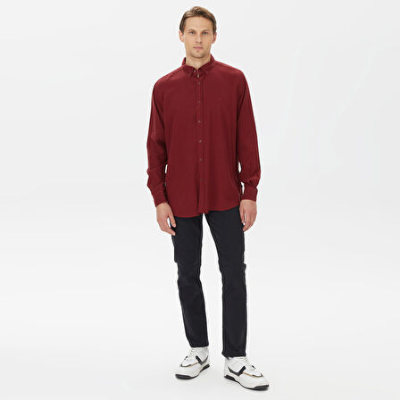 Nautica Erkek Bordo Classic Fit Gömlek